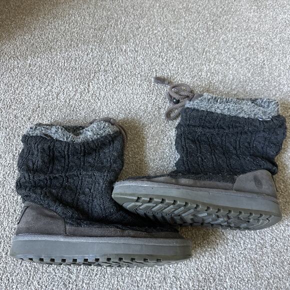 Skechers Gray Sweater Pull On Boots Women’s Size 6 - Picture 1 of 10
